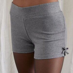 Motel Rocks Verna Bow Micro Short in Light Grey Knit